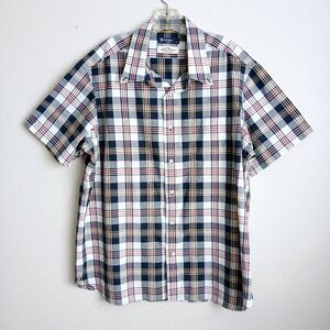 Cremieux Indian Madras Shirt Mens Size XL  Plaid Cotton Short Sleeve Button Down